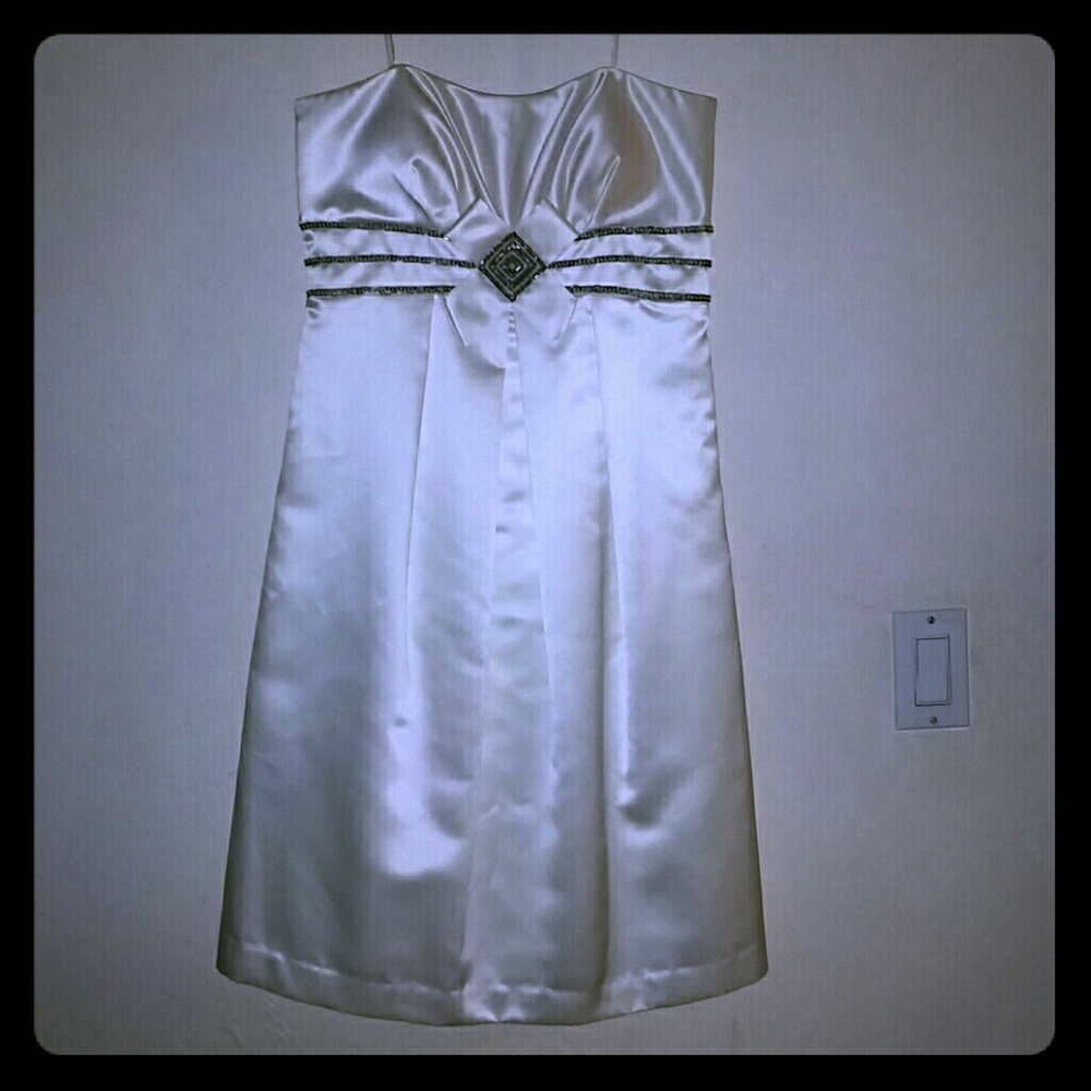 Cream Beaded Evening Gown